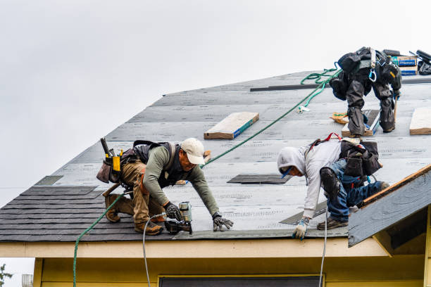 Professional Gutter Installation technician working in Franklin Springs, NY